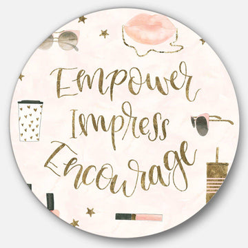 Glam Pink Ladies V - Fashion Circle Metal Wall Decor